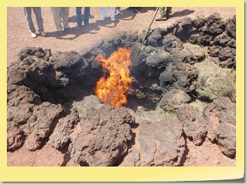 Demonstrationen der vulkanischen Hitze