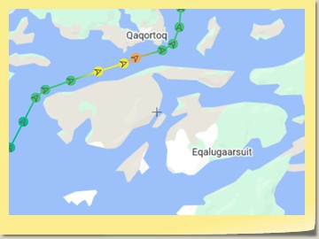 Sturmgefahr -> Weiterfahrt in den Hvalsey-Fjord