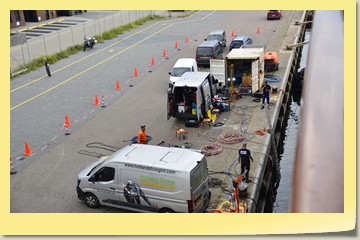 Unterwasser- Reparatur der Bugstrahlers