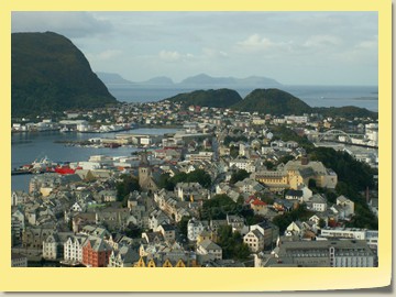 Blick vom Aksla auf Ålesund / Norwegen